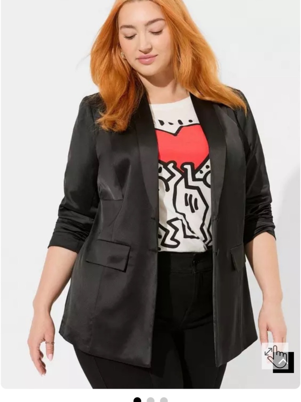 Torrid Soho Satin Double-Button Blazer